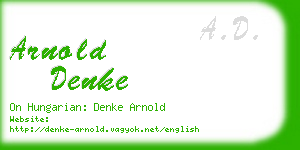 arnold denke business card